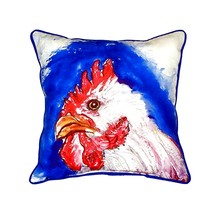 Betsy Drake Rooster Head Large Indoor Outdoor Pillow 18x18 - £36.99 GBP