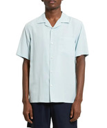 Theory Noll Short Sleeve Button-Up Camp Shirt in Stratus Green- Size Small - $96.00 CAD