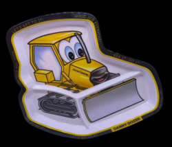 John Deere Danny Dozer Divided Dish Plate Plastic NEW Rare Bulldozer - $37.18