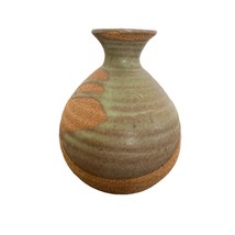 Stoneware Vase With Turquoise Green Drip Glaze Design VTGE - £17.40 GBP