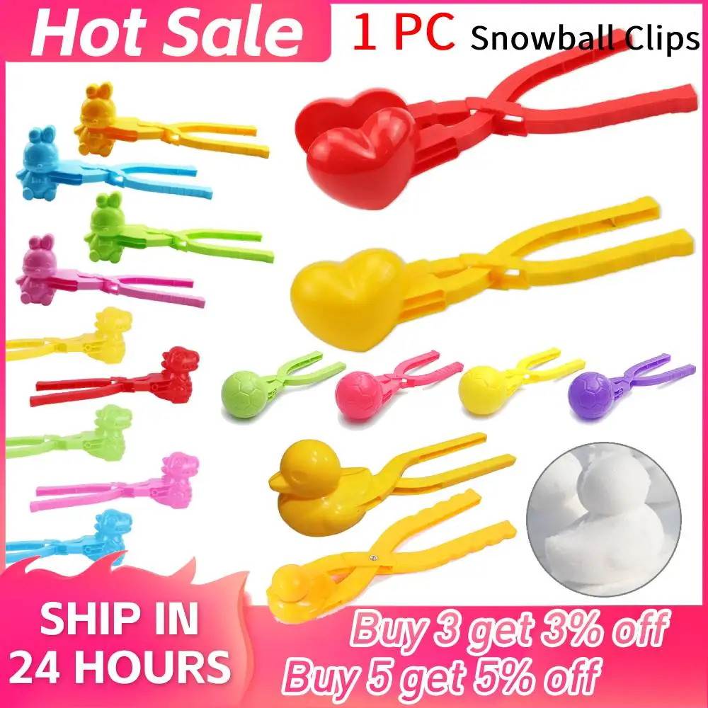Snowball Maker Clip Heart Snowflake Duck Shape Clip Tongs for Outdoor Sand Snow - £9.24 GBP+