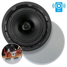 8.0 In-Wall /In-Ceiling Speaker Flush Mount Low-Profile 70 Volt Magnetic Grill - $99.99