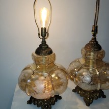 Falkenstein 7315 glass lamps /Painted roses 3-way Pair Vintage. Tested &amp; Works - £216.79 GBP