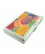 Geometric Circles Em1 Cigarette Case with Built in Lighter Metal Wallet - €17,95 EUR