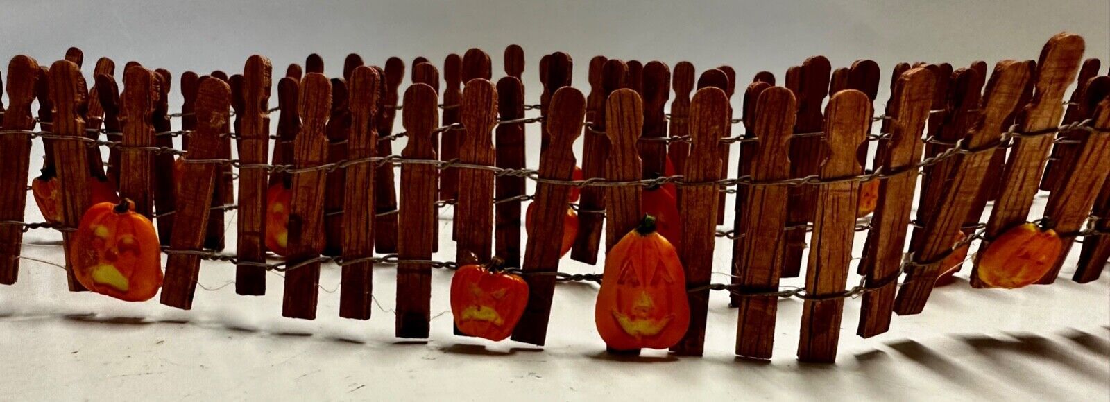 Primary image for Lemax Spooky Town PUMPKIN WIRE WOODEN FENCE #44134 - Village Accessory