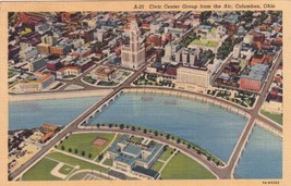 Columbus Ohio OH Civic Center Group from the Air 1942 Postcard C56 - £2.34 GBP
