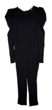 WDIRARA Woman&#39;s Black Long Sleeve Jumpsuit - Zippered Back - Size: M - £11.60 GBP