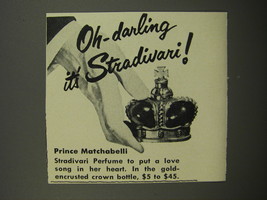 1953 Prince Matchabelli Stradivari Perfume Ad - Oh-darling it&#39;s Stradivari! - £14.54 GBP