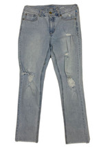 Seven7 Weekend Slim Fit Jeans Women Size 8 (Measure 31x30)Light Distressed Denim - $11.30