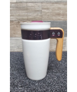 Ello Fulton Ceramic Travel Coffee Mug with Lid, 16 oz - White Wood Handl... - $14.50