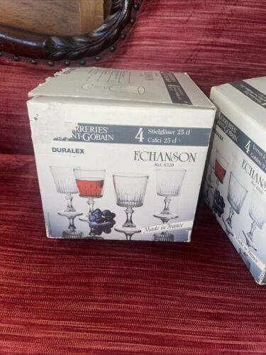 Primary image for DURALEX France Picardie Clear Glass 6.5" Wine Water Glasses Goblets Set of 4