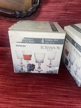 DURALEX France Picardie Clear Glass 6.5&quot; Wine Water Glasses Goblets Set of 4 - £35.45 GBP
