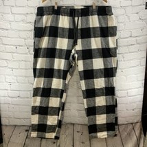 Old Navy Pajama Pants Mens Sz XXL Black White Plaid Flannel  - £9.47 GBP