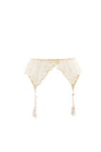 AGENT PROVOCATEUR Womens Suspenders Lovely Soft Floral Lace White Size S - £82.39 GBP