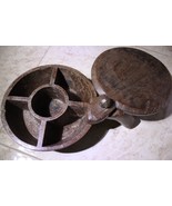 Antique India Rosewood Round Lidded Spice Box Samruddhi Keralan Museum Q... - $127.78 CAD