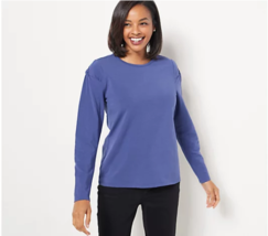 Candace Cameron Bure Knit Top w/ Twist Sleeve Detail (Velvet Blue, XXS) A473220 - £16.63 GBP