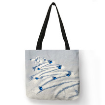 Cute Snowman Christmas Tree Print  Handbags Women Designer Bag Ladies Daily Tote - £13.72 GBP