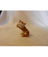 Ceramic Brown &amp; Yellow Tabby Cat Figurine, Sleeping with Paws Crossed - £23.70 GBP
