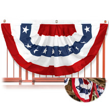 Anley 3x6 Ft USA Pleated Fan Flag - American US Bunting Flags Half Fan Banner - £10.39 GBP