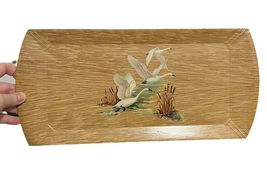 Vintage Hasko Haskelite Snow Geese in Flight Lithographed Thin Wood Tray... - $8.42