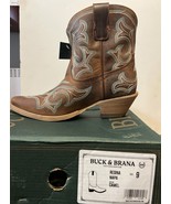 Buck &amp; Brana Regina Western Boots Women Camel Leather Embroider Snip Toe... - €186,03 EUR