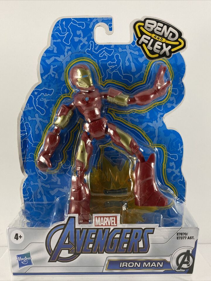 Avengers Marvel Bend and Flex Action Figure Toy, 6-Inch Flexible Iron Man Figure - £4.24 GBP