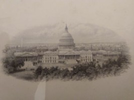 Vintage Framed US Capitol Building East View Bureau of Engraving and Printing  - £11.73 GBP
