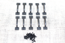 10 CAST IRON HANDLES DRAWER PULLS SMALL 4&quot; LONG HOME DECOR KITCHEN WINDO... - $492.04 MXN