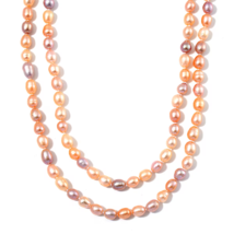 Multi Color Freshwater Pearl Necklace in ION Plated YG Stainless Steel  ... - $1,014.90 MXN