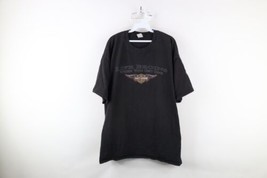 Vintage Y2K Harley Davidson Mens 2XL Distressed Spell Out Winged Logo T-Shirt - £36.89 GBP