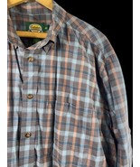 Cabelas Shirt Size Large Mens Button Down Plaid Check Blue Cabincore Vin... - $35.69