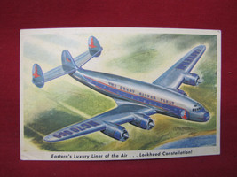 Vintage The Great Silver Fleet &quot;Lockheed Constellation&quot; Plane Postcard #106 - £16.23 GBP