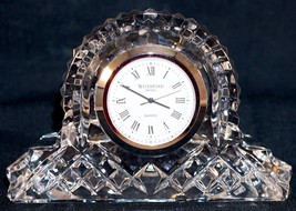 Waterford Ireland Crystal Small Desk Clock Works Classic Style Dome Top - $25.99