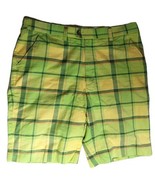 Loudmouth Golf Shorts Mens Sz 36 BRIGHT Green Yellow Plaid Check Cotton ... - $337.21 MXN