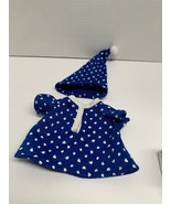 Kohls Snoopy Night Dress hat Pajamas One Size PJS Blue White Paw Prints - $6.92