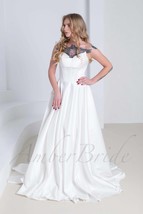 SELLOUT, IN STOCK: Satin Wedding Dress, Strapless Wedding Dress, A Line ... - $339.50