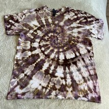 NEW Gildan Men’s Brown Purple Cream Camouflage Tie Dye Short Sleeve Shir... - $22.54
