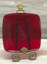 Vintage Anchor Hocking Royal Ruby Red Charm Glass Saucer 5.25 In Plate Christmas - $20.88