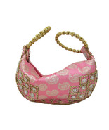 Trendy Paisley Print Pink &amp; Gold Hobo Style Wristlet Handbag - $556.06 MXN
