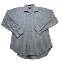 Bergamo Shirt Mens L 16-16 1/2 Plaid New York Fitted Long Sleeve Button Up - $24.73