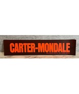 VTG 1976 Carter-Mondale Bright Orange Bumper Sticker 13&quot; x 2.75&quot; NOS - £7.29 GBP