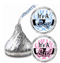 108 It&#39;s a Boy or Girl Baby Shower Party Hershey Kisses Stickers Party Favors: P - £7.86 GBP