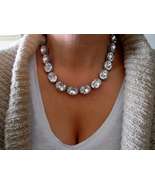 Diamond Clear Crystal Riviere Necklace Anna Wintour Chunky Collet Statem... - £138.28 GBP