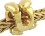 Authentic Trollbeads 18k Gold Letter U Charm 21144u, New - $246.99