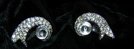 Vintage Carnegie Clear Rhinestone Clip-on Earrings-Lot E 92 - £14.78 GBP