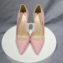 Light Pink Patent Leather Women Sexy Pointy Toe Slip On High Heel Shoes Ladies C - £59.76 GBP