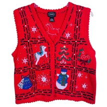 Designers Studio Original Christmas Red Embroidered Beaded Sweater Cardi... - £2,345.99 GBP