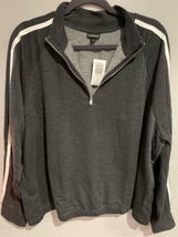 TORRID 1/4 Zip NEW Pullover Sweater Sweatshirt-Grey/White Sleeve-Stripes... - £12.58 GBP