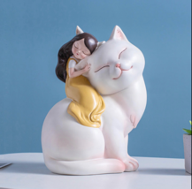 New Home Cute Girl With Kittten Figurine - £34.12 GBP