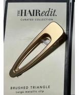 The Hair Edit Brushed Triangle Large Gold Metallic Hair Clip New - $10.49